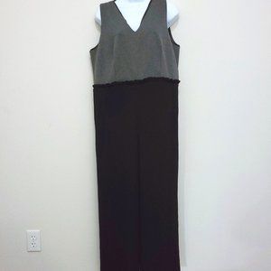 J. Crew 365 Black and Gray Wide Leg Combination Jumpsuit Size 14